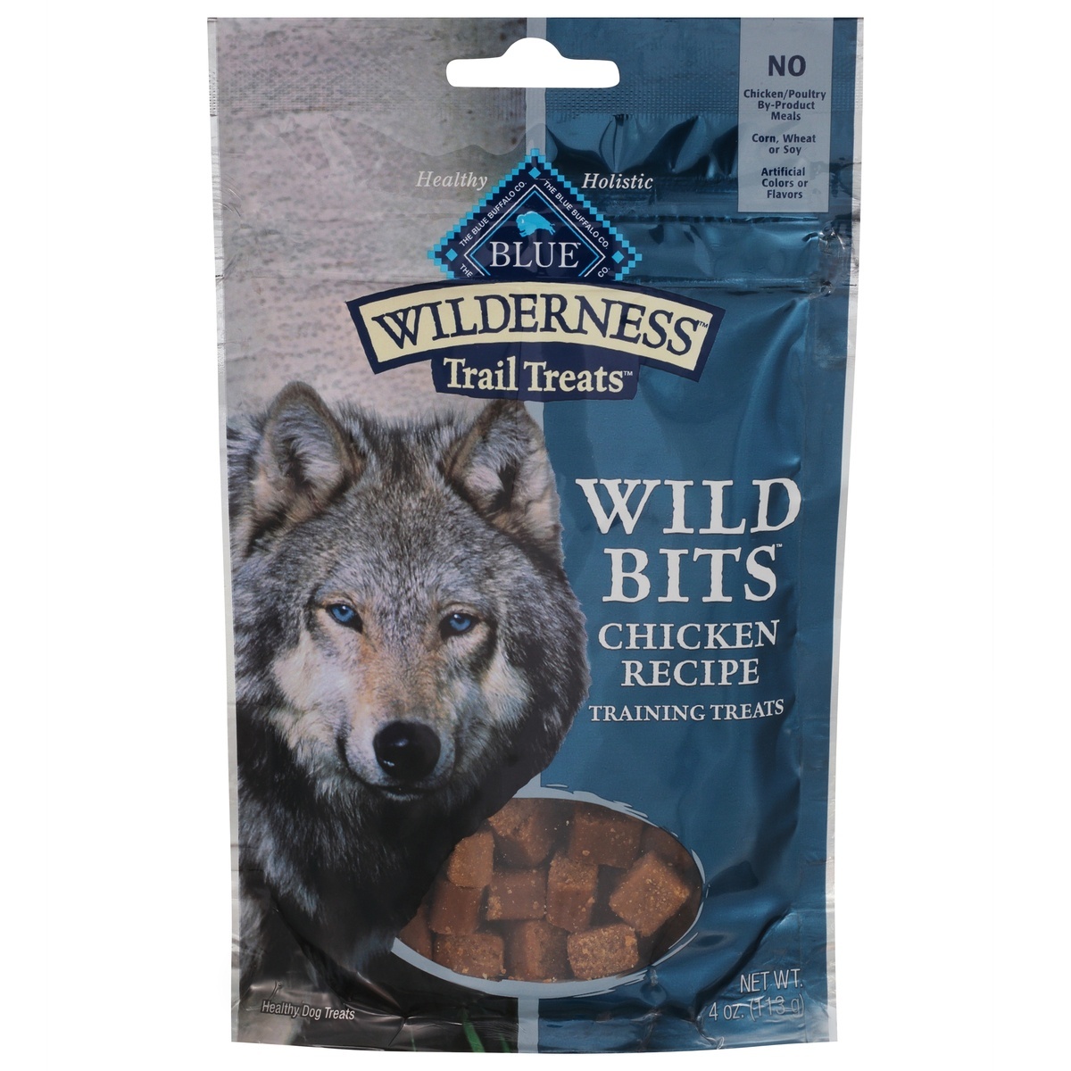 slide 1 of 9, Blue Wilderness Blue Buffalo Wilderness Trail Treats Wild Bits Chicken Recipe Training Dog Treats, 4 oz