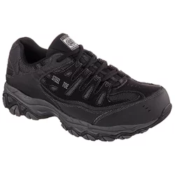 Skechers Men's Work Steel Toe Relaxed Fit Cankton, Black Charcoal, Size 10