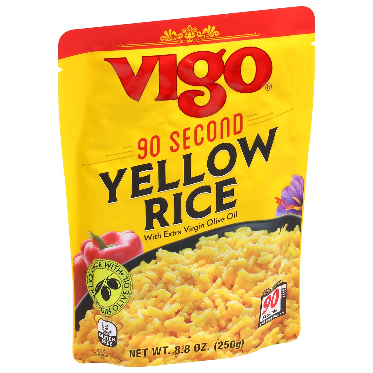 slide 9 of 14, Vigo 90 Second Yellow Rice with Extra Virgin Olive Oil 8.8 oz, 8.8 oz