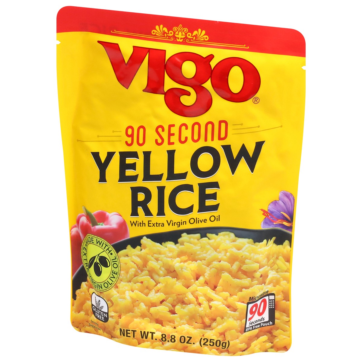 slide 13 of 14, Vigo 90 Second Yellow Rice with Extra Virgin Olive Oil 8.8 oz, 8.8 oz