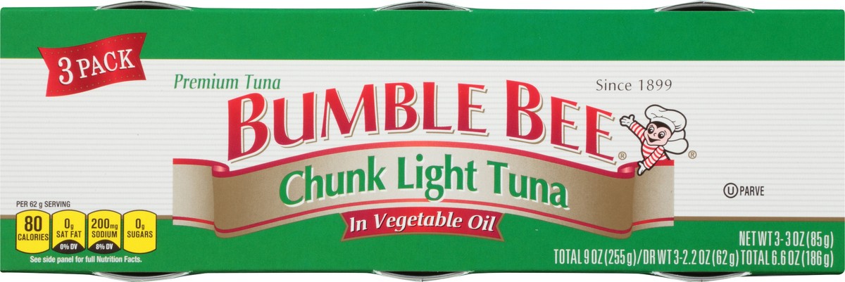 slide 2 of 11, Bumble Bee Chunk Light Tuna In Oil Cans, 1 ct