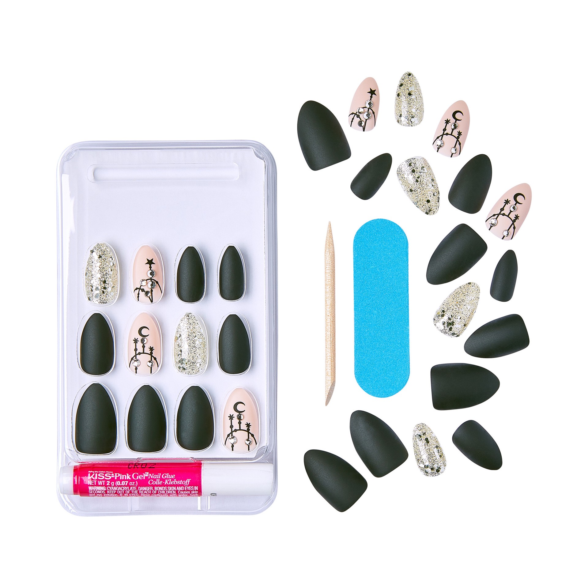 slide 4 of 5, KISS Halloween Special Design Nails, ‘Scary Skeletons'', 28 Count, 1 ct