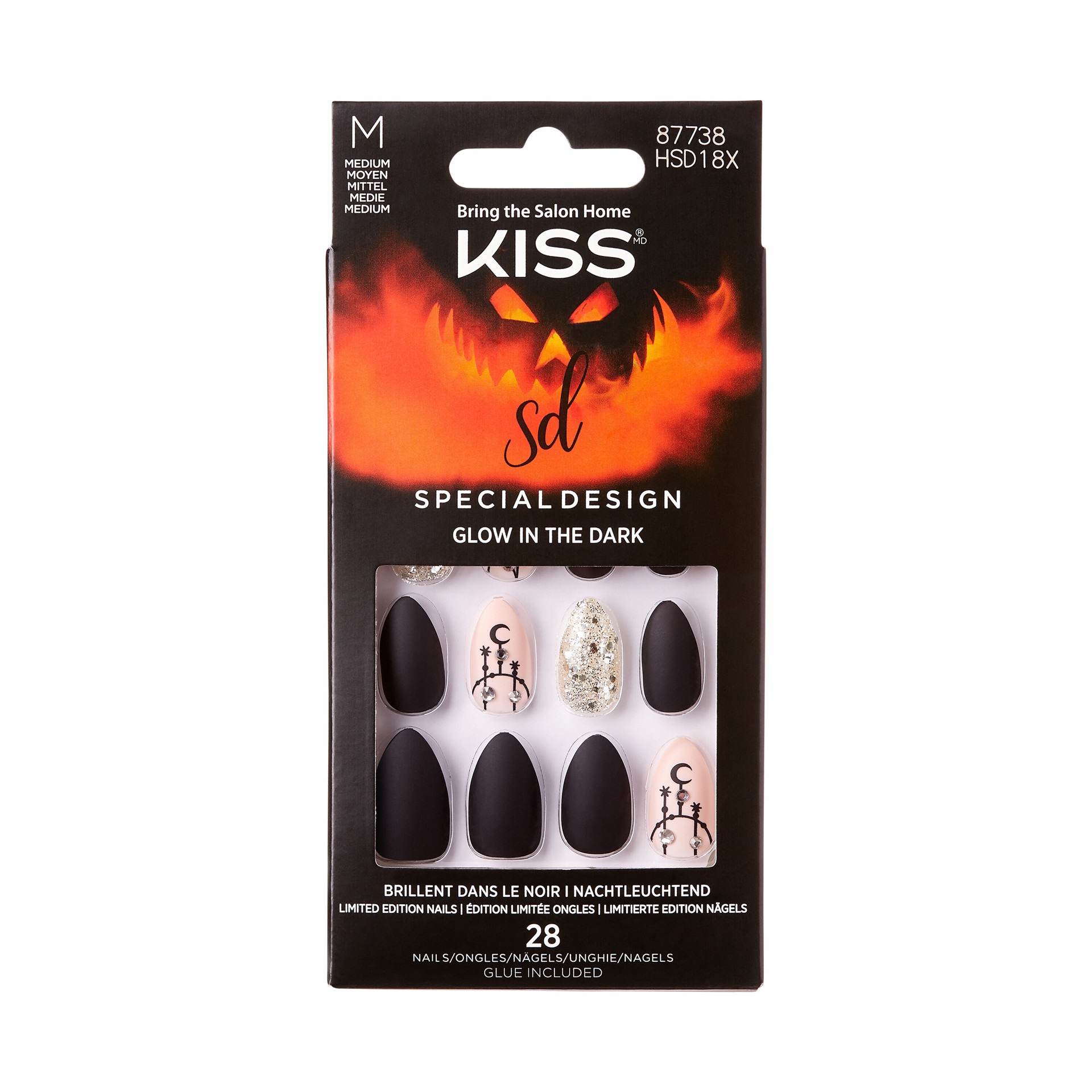slide 1 of 5, KISS Halloween Special Design Nails, ‘Scary Skeletons'', 28 Count, 1 ct