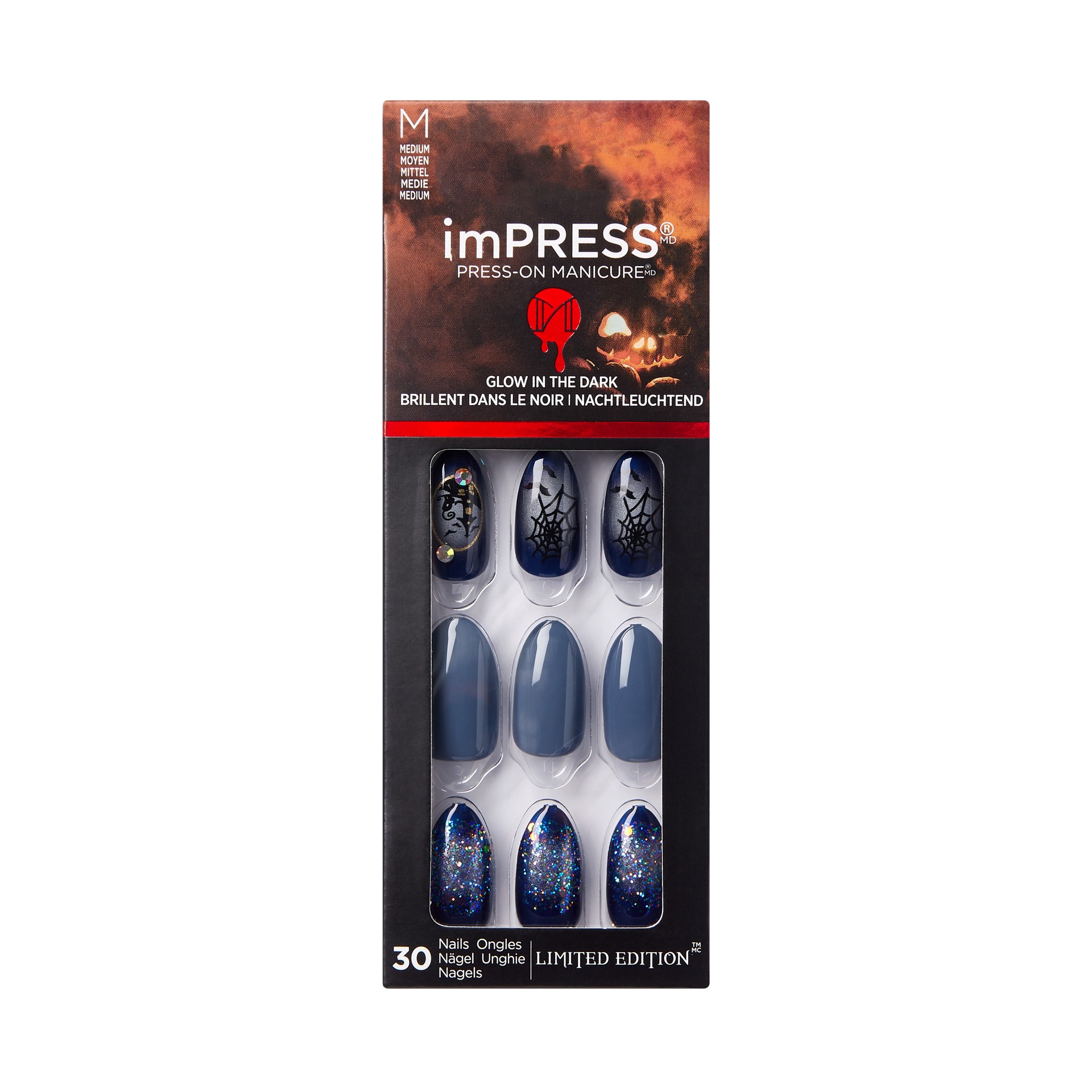 slide 1 of 5, imPRESS Halloween Press-on Nails, ‘Hallow-queen'', 30 Count, 1 ct