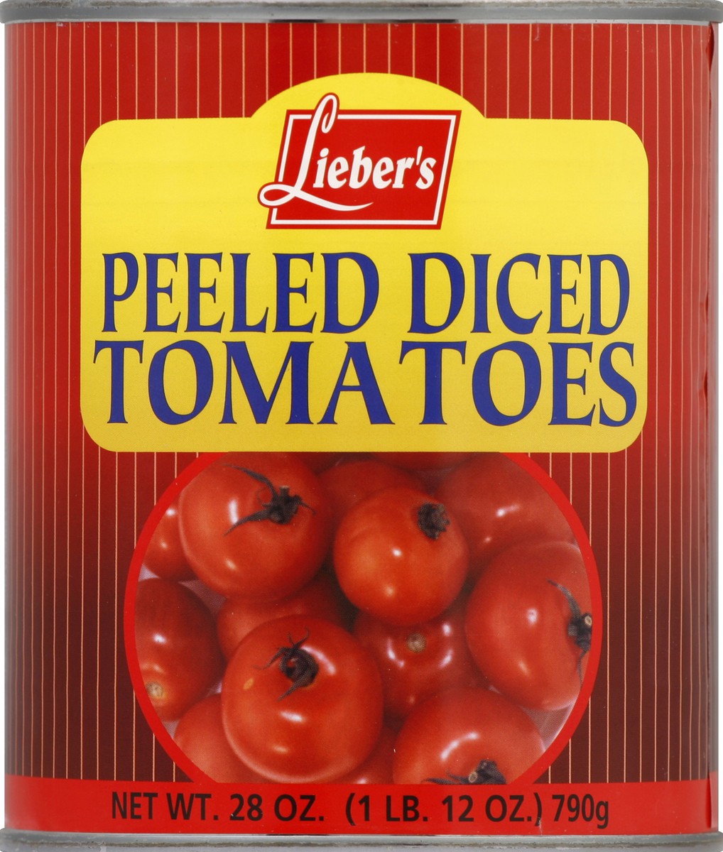 slide 2 of 2, Lieber's Liebers Tomatoes Peeled Diced Passover, 28 oz