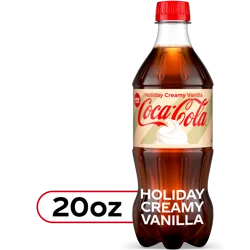 Coca-Cola Holiday Creamy Vanilla Soda Soft Drink, 20 fl oz