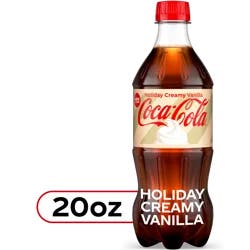 Coca-Cola Holiday Creamy Vanilla Soda Soft Drink, 20 fl oz