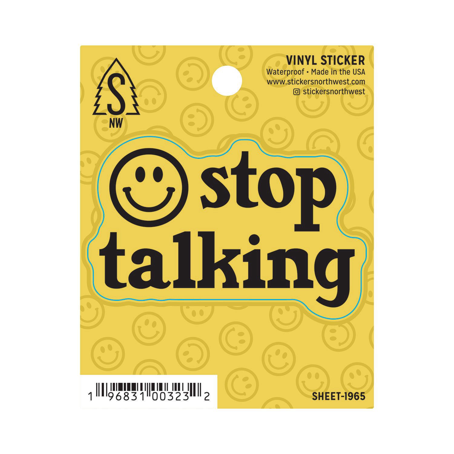 slide 1 of 1, Stickers Northwest "Stop Talking" Vinyl Sticker, 1 ct