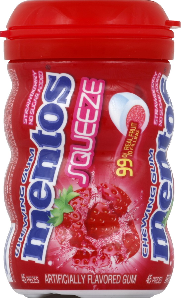 slide 3 of 6, Mentos Squeeze Strawberry Gum, 1 ct