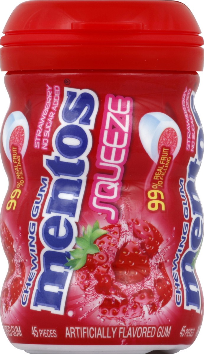 slide 5 of 6, Mentos Squeeze Strawberry Gum, 1 ct