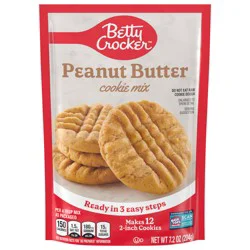 Betty Crocker Peanut Butter Cookie Mix, Makes twelve (12) 2-inch Cookies, 7.2 oz.