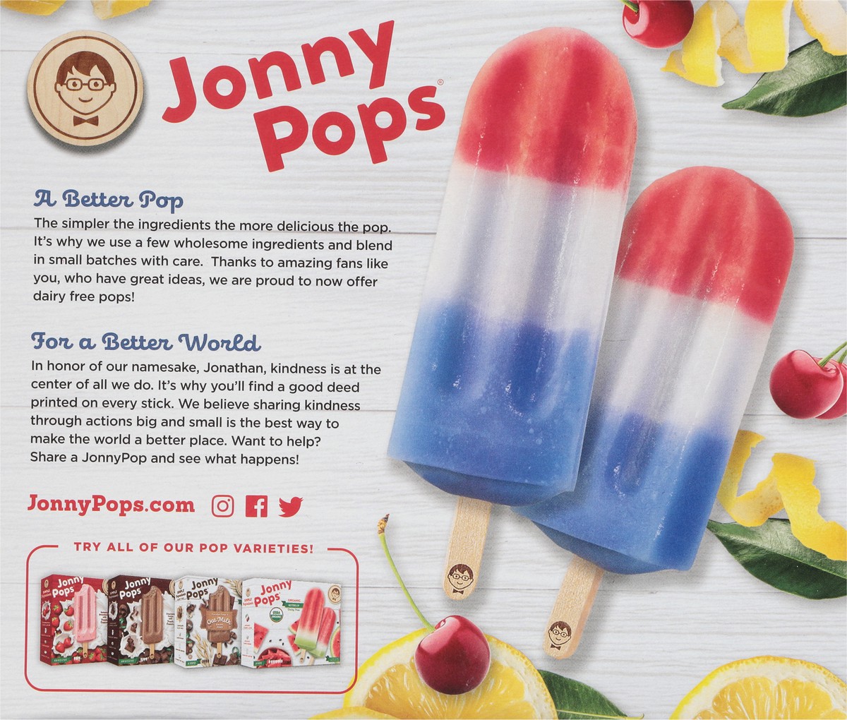 slide 5 of 9, Jonny Pops Organic Red, White, & Boom Water Pops 8 PK, 14.8 fl oz