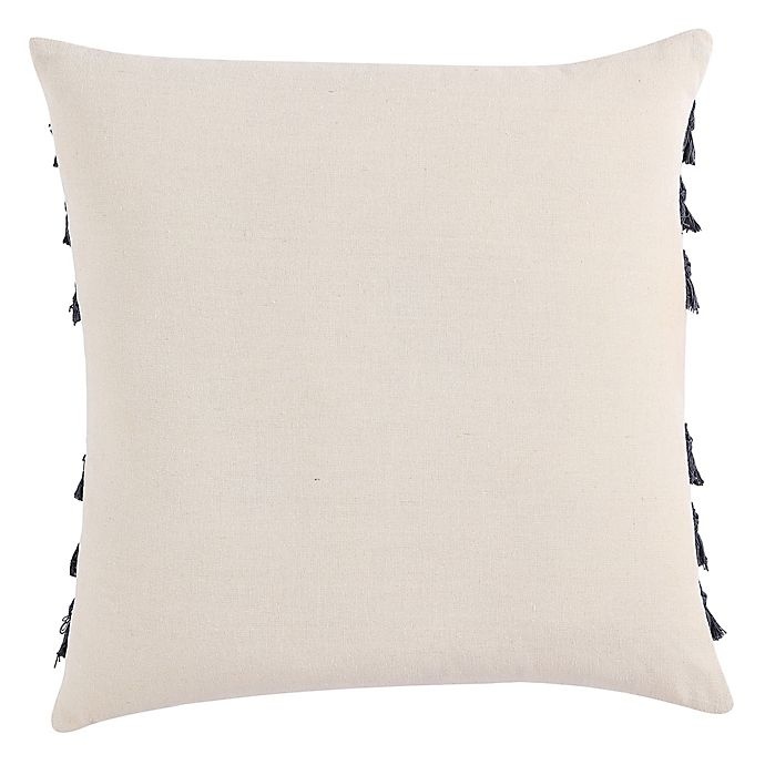 slide 2 of 2, Morgan Home Square Decorative Fringe Throw Pillow Cover - Grey, 1 ct