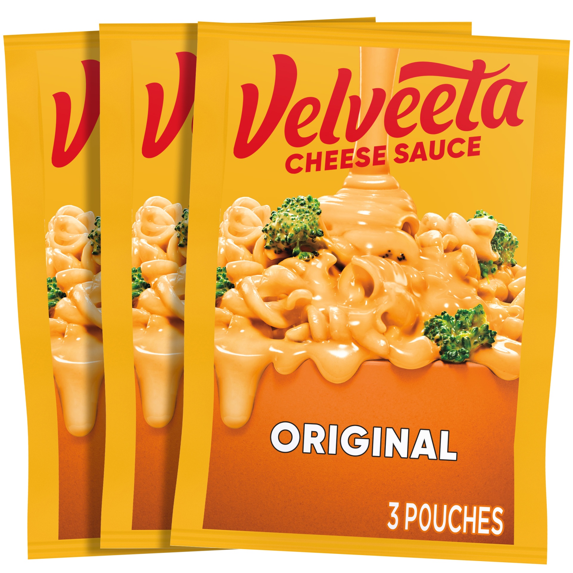 slide 1 of 1, Velveeta Original Cheese Sauce Pouches with Pouches, 12 oz