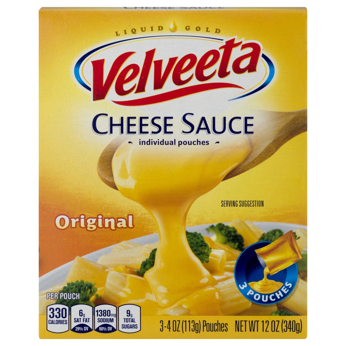 slide 1 of 5, VELVEETA Original Cheese Sauce Pouches, 12 oz