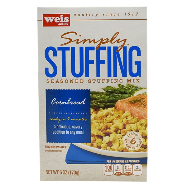 slide 1 of 1, Weis Quality Cornbread Simply Stuffing Seasoned Stuffing Mix, 6 oz