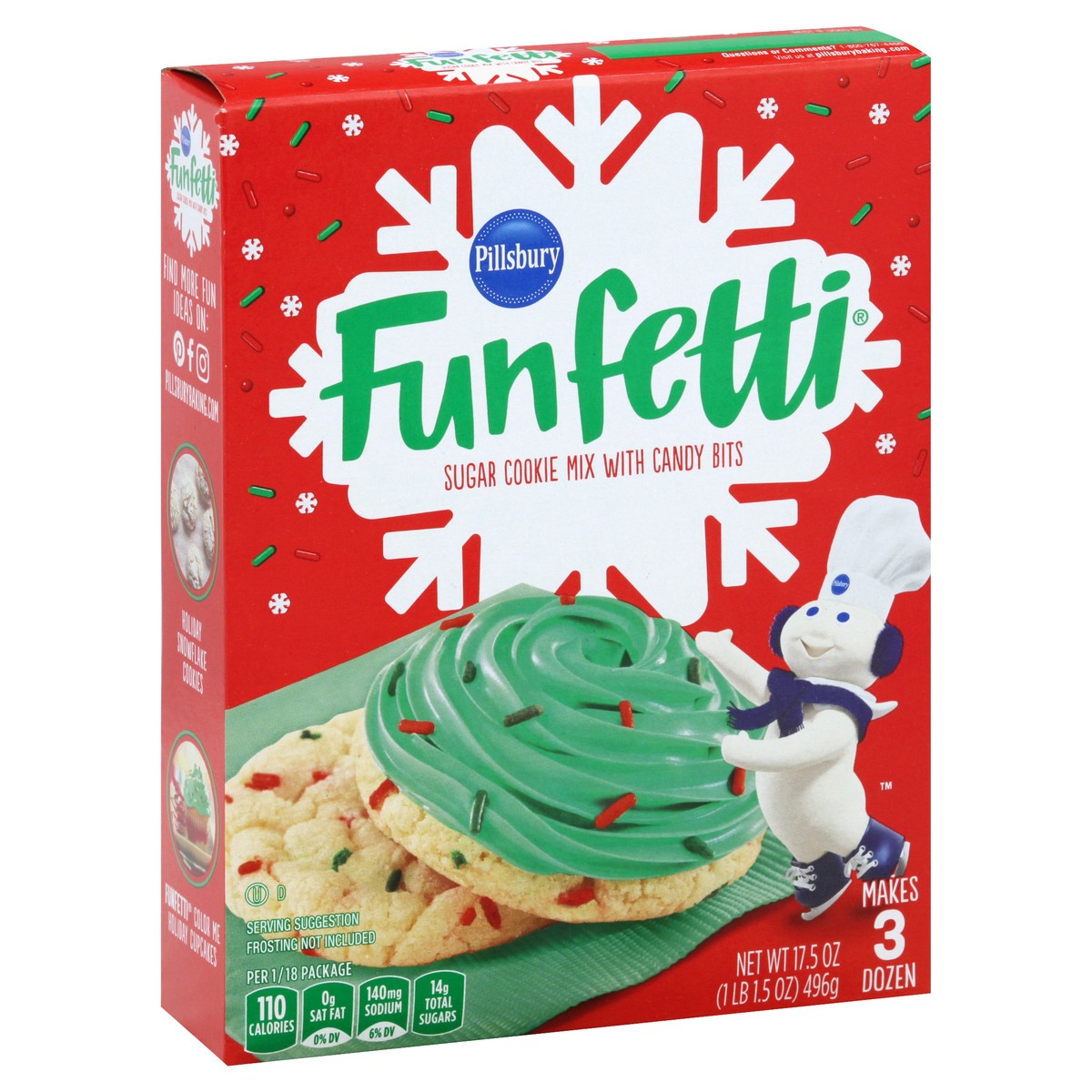 slide 2 of 10, Pillsbury Holiday Funfetti Sugar Cookie Mix, 17.5 oz