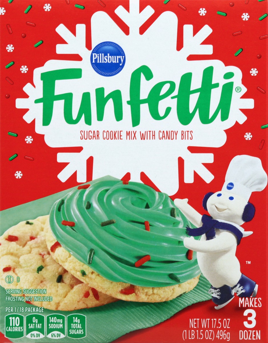 slide 9 of 10, Pillsbury Holiday Funfetti Sugar Cookie Mix, 17.5 oz