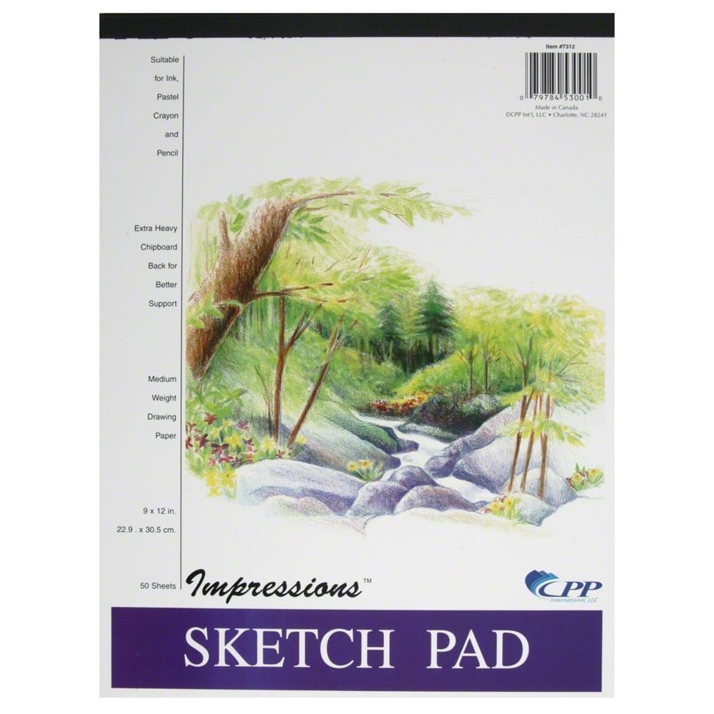 slide 1 of 1, U-Create Sketch Pad, 9 in x 12 in