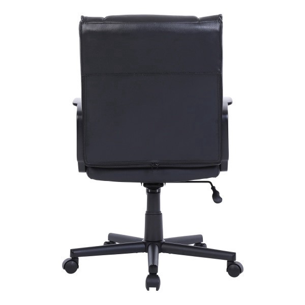 slide 7 of 10, Realspace Modern Comfort Verismo Bonded Leather High-Back Executive Chair, Black/Chrome, 1 ct