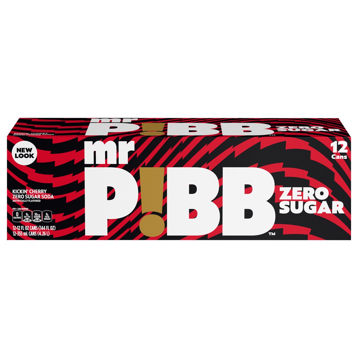 slide 1 of 4, Mr Pibb Zero 12/12oz, 144 oz