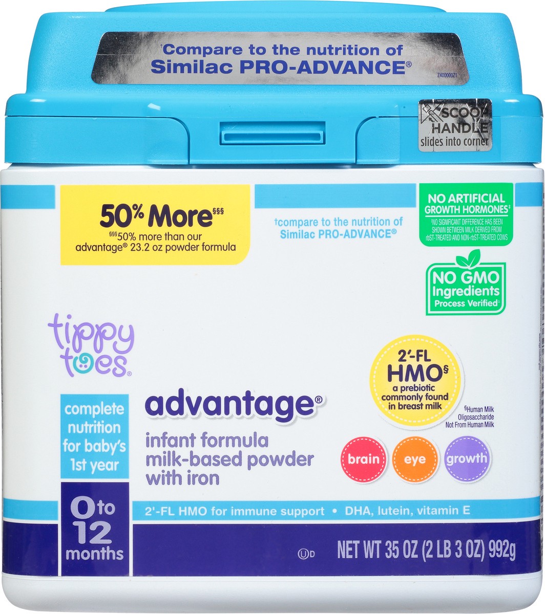 slide 14 of 14, Tippy Toes Milk-Based Powder With Iron Advantage Infant Formula 35 oz, 35 oz