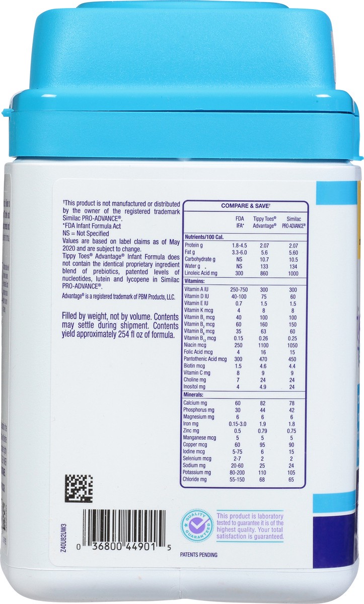 slide 9 of 14, Tippy Toes Milk-Based Powder With Iron Advantage Infant Formula 35 oz, 35 oz