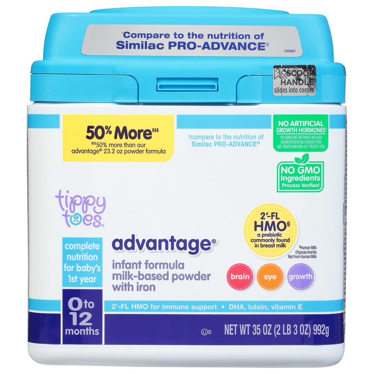 slide 4 of 14, Tippy Toes Milk-Based Powder With Iron Advantage Infant Formula 35 oz, 35 oz