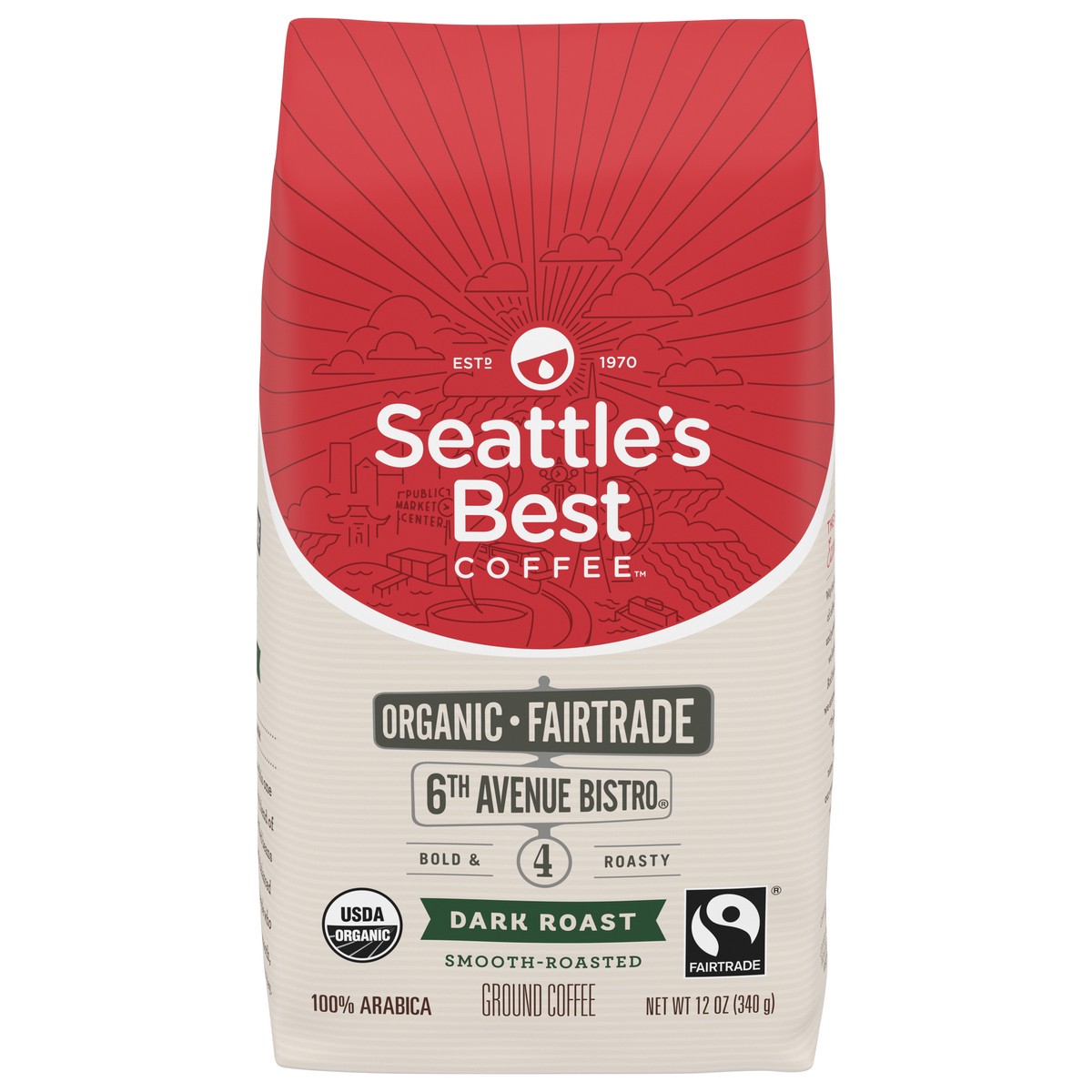 slide 1 of 9, Seattle''s Best Coffee 6th Avenue Bistro Organic Ground Coffee | 12 Ounce Bag, 12 oz
