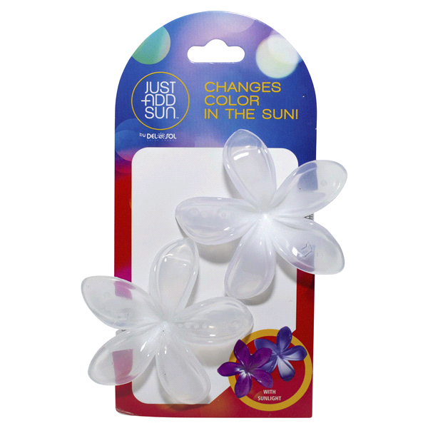 slide 1 of 1, Del Sol Color-Changing Hair Clips - Plumeria, 2 ct