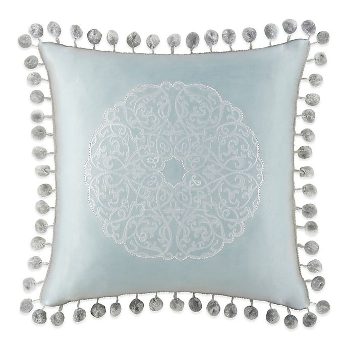 slide 1 of 1, Waterford Jonet Pom Pom Throw Pillow - Cream/Blue, 1 ct