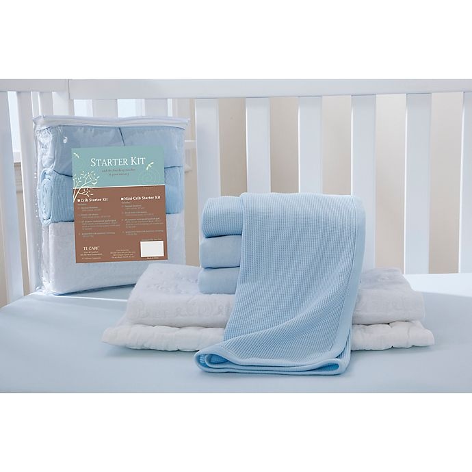 slide 2 of 3, TL Care Mini-Crib Starter Kit - Blue, 6 ct