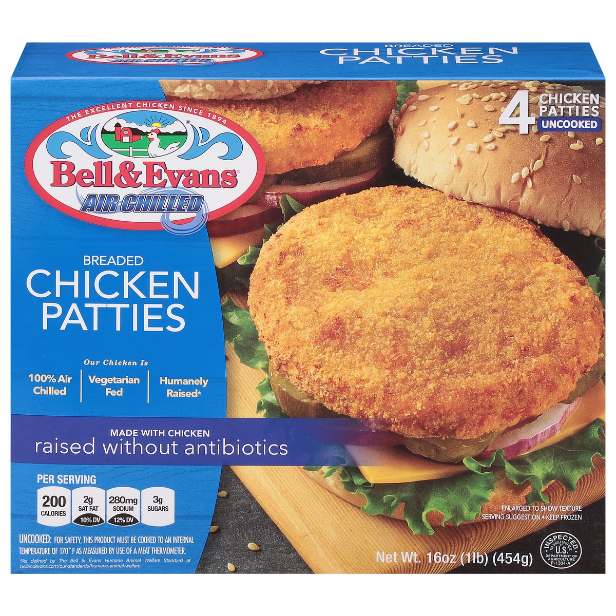 slide 2 of 14, Bell & Evans Breaded Chicken Patties, 12 oz