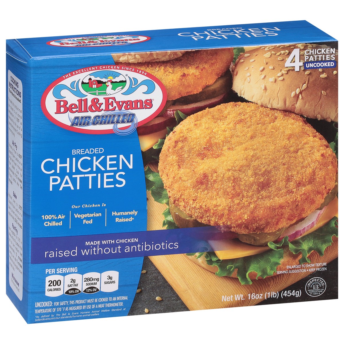 slide 6 of 14, Bell & Evans Breaded Chicken Patties, 12 oz