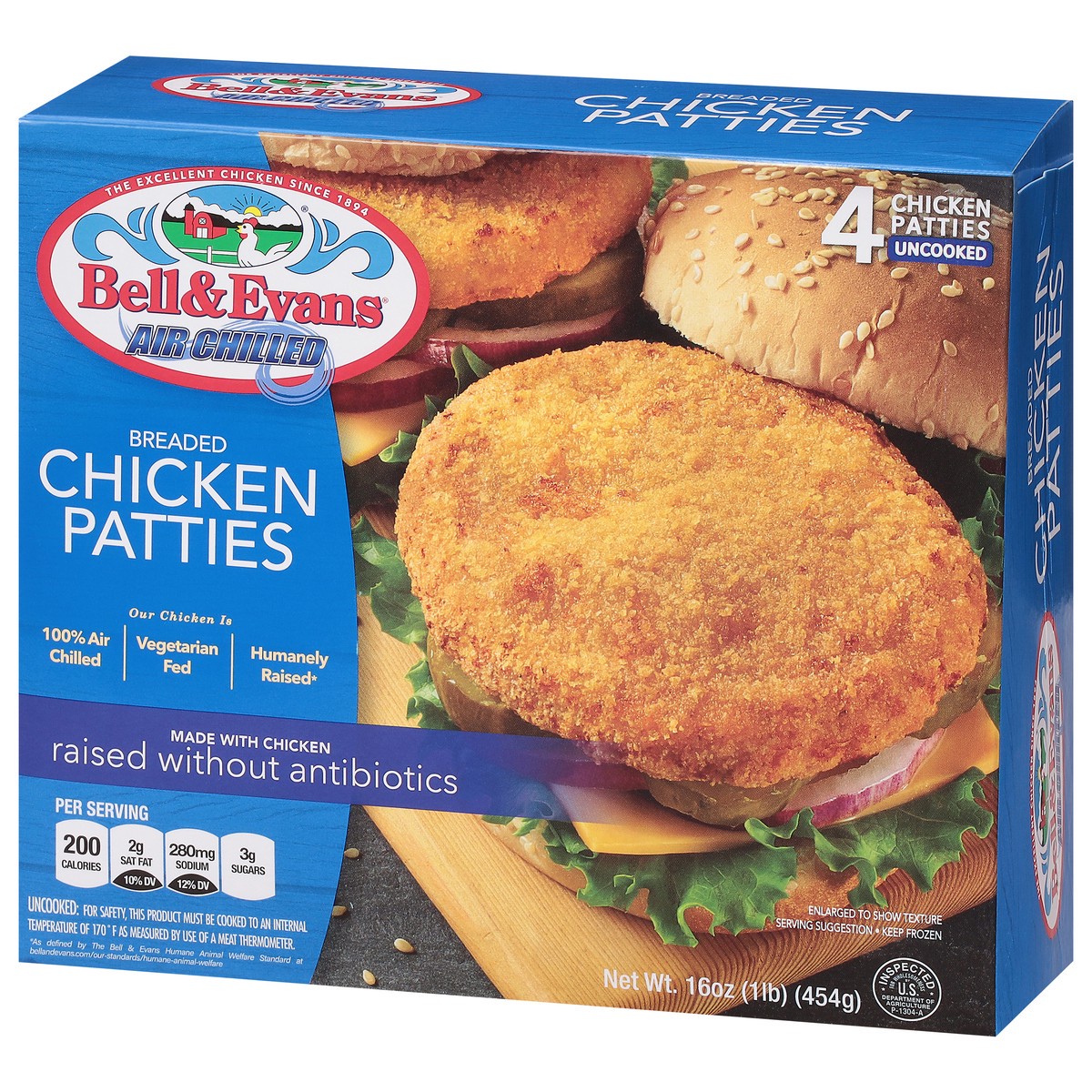 slide 7 of 14, Bell & Evans Breaded Chicken Patties, 12 oz