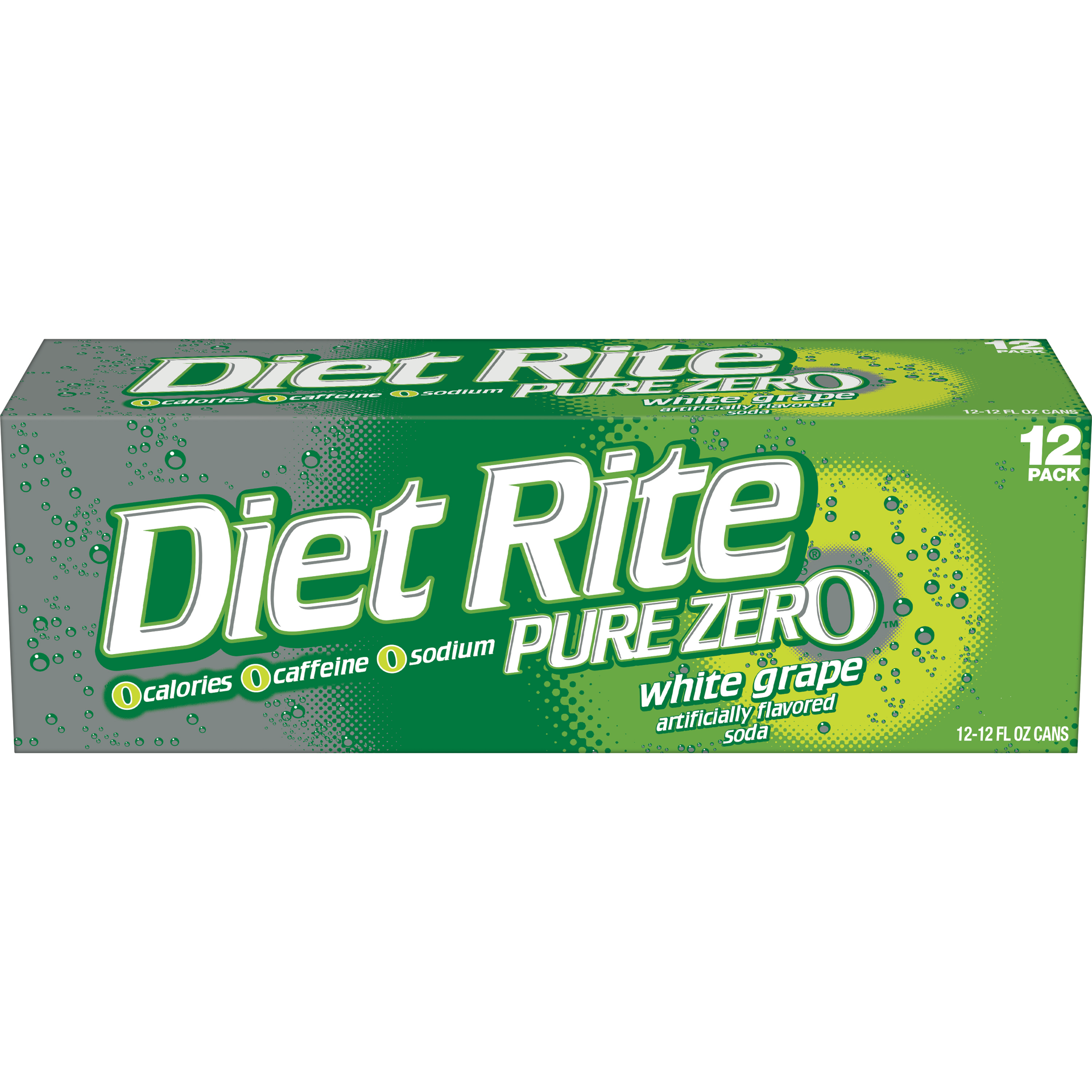 slide 2 of 5, Diet Rite Pure Zero Diet Rite White Grape - 12 ct, 12 ct