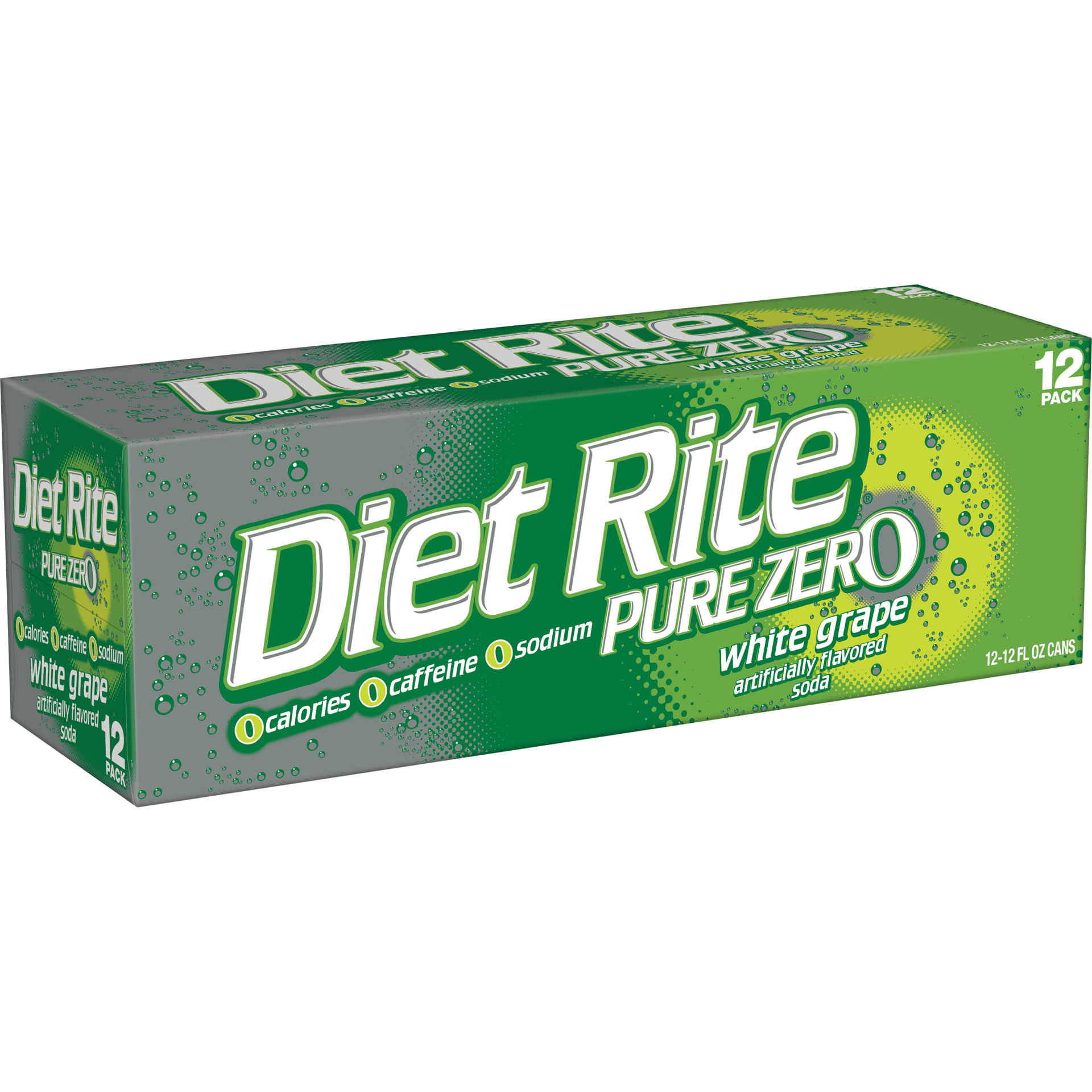 slide 4 of 5, Diet Rite Pure Zero Diet Rite White Grape - 12 ct, 12 ct