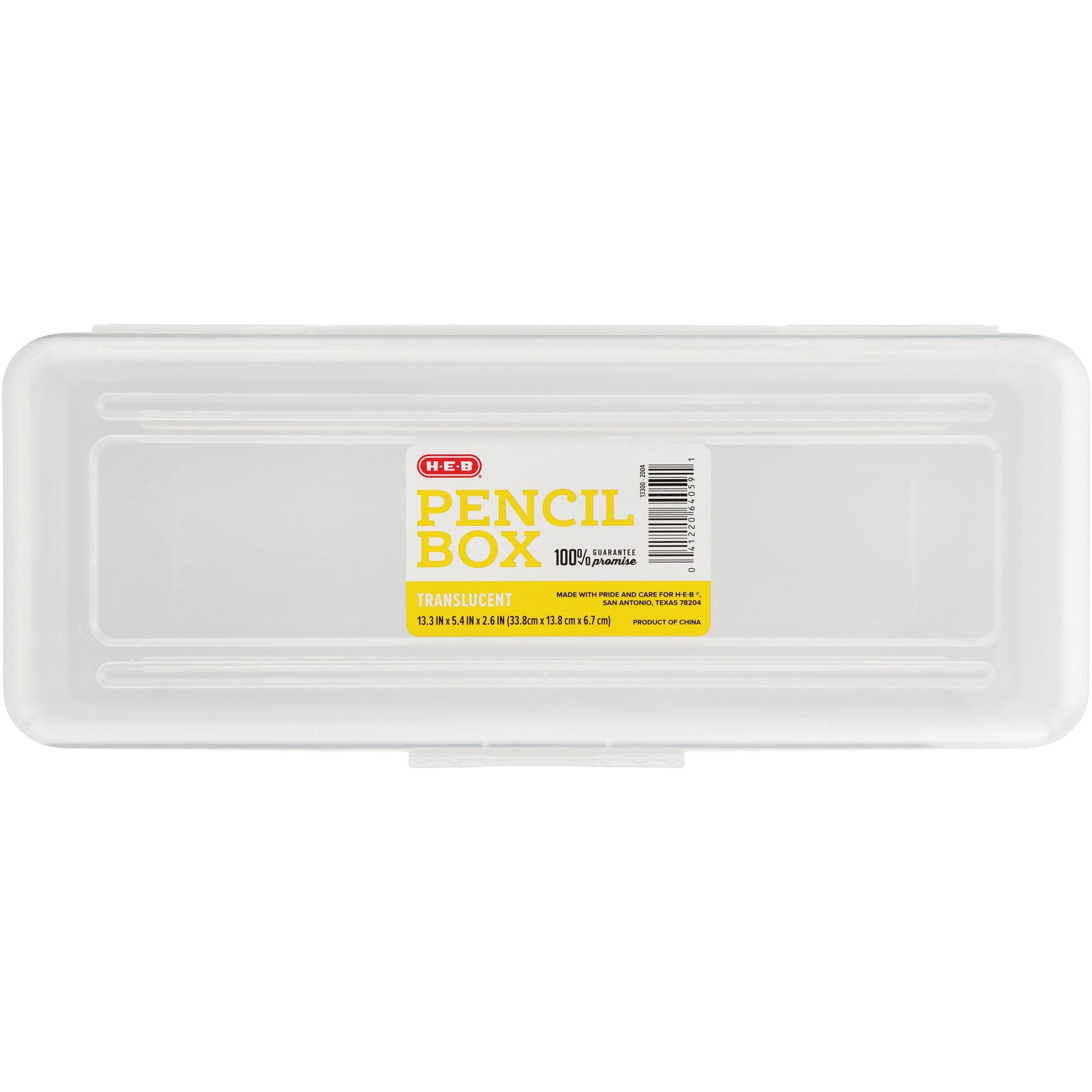 slide 1 of 1, H-E-B Clear Pencil Storage Box, 1 ct