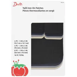 Dritz Iron-On Patches Twill - 16 Asst