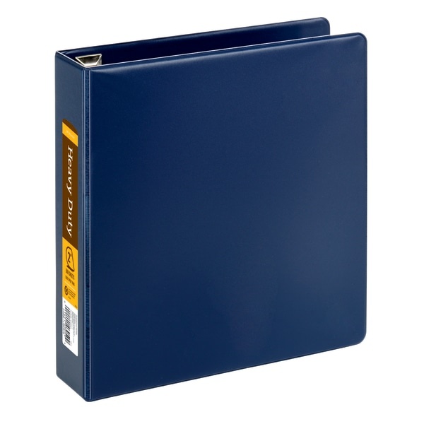 slide 1 of 5, Office Depot Brand Heavy-Duty 3-Ring Binder, 2'' D-Rings, Navy, 2 in