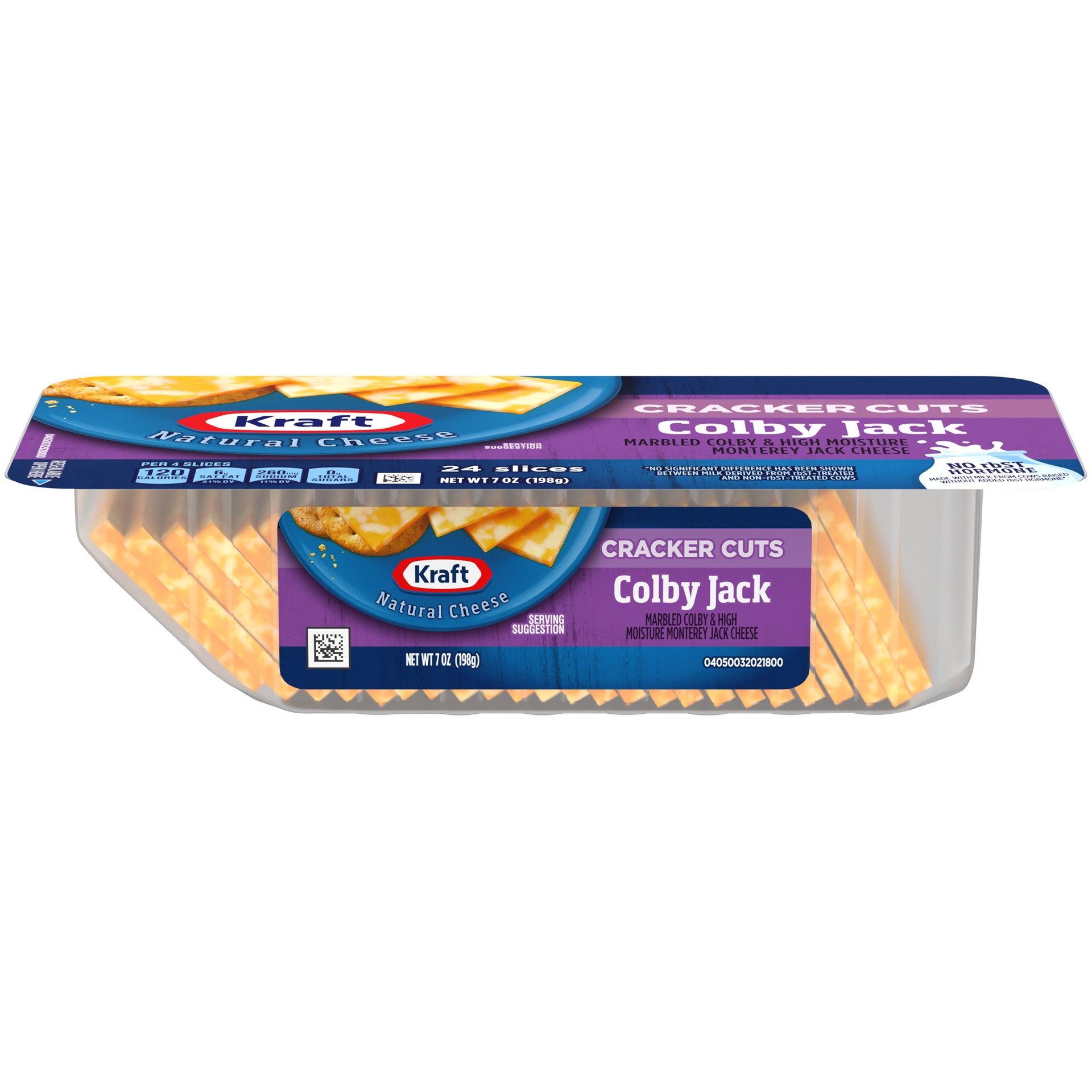 slide 1 of 6, Kraft Cracker Cuts Colby Jack Marbled Cheese Slices, 24 ct Tray, 24 ct