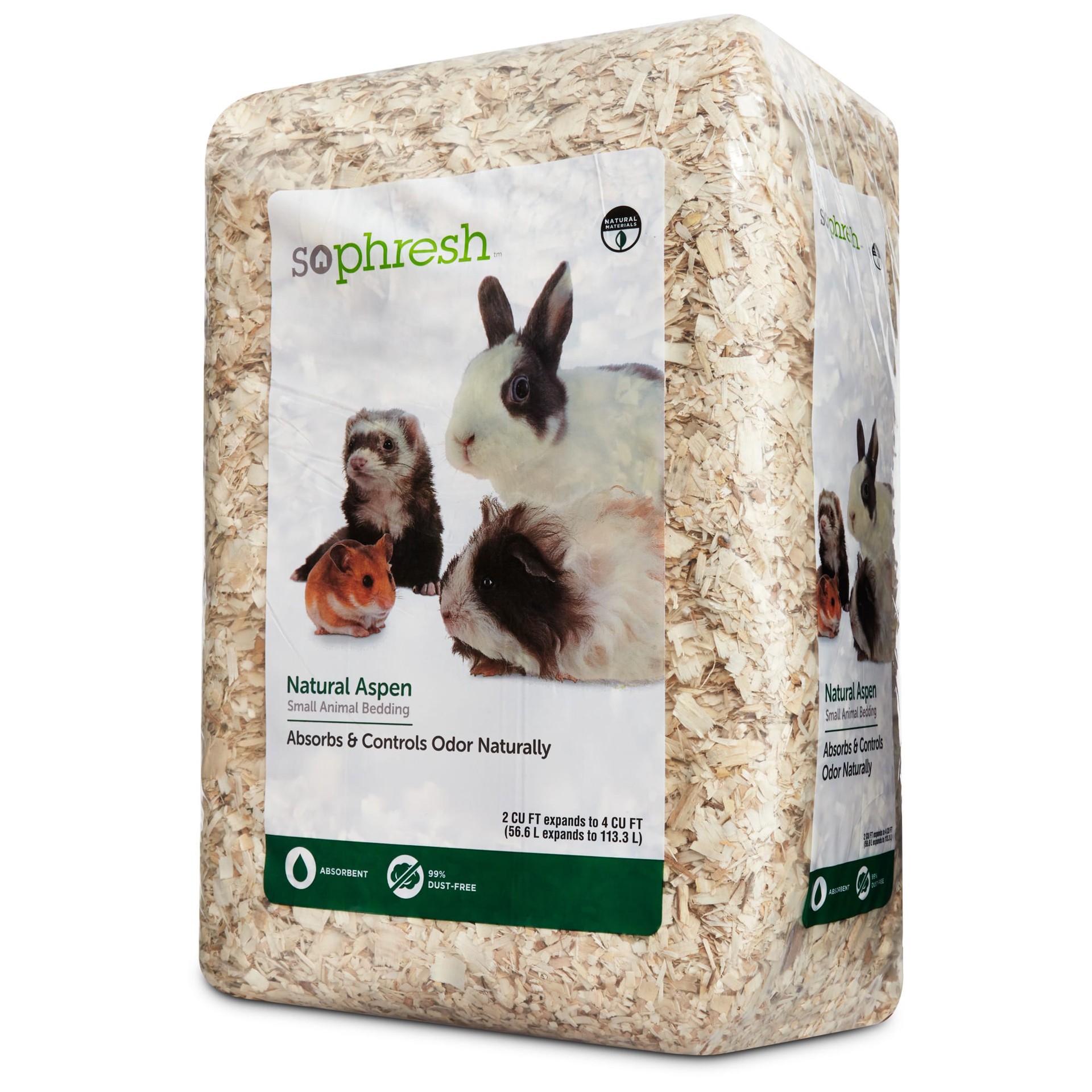 slide 1 of 1, So Phresh Natural Aspen Small Animal Bedding, 56.6 liter