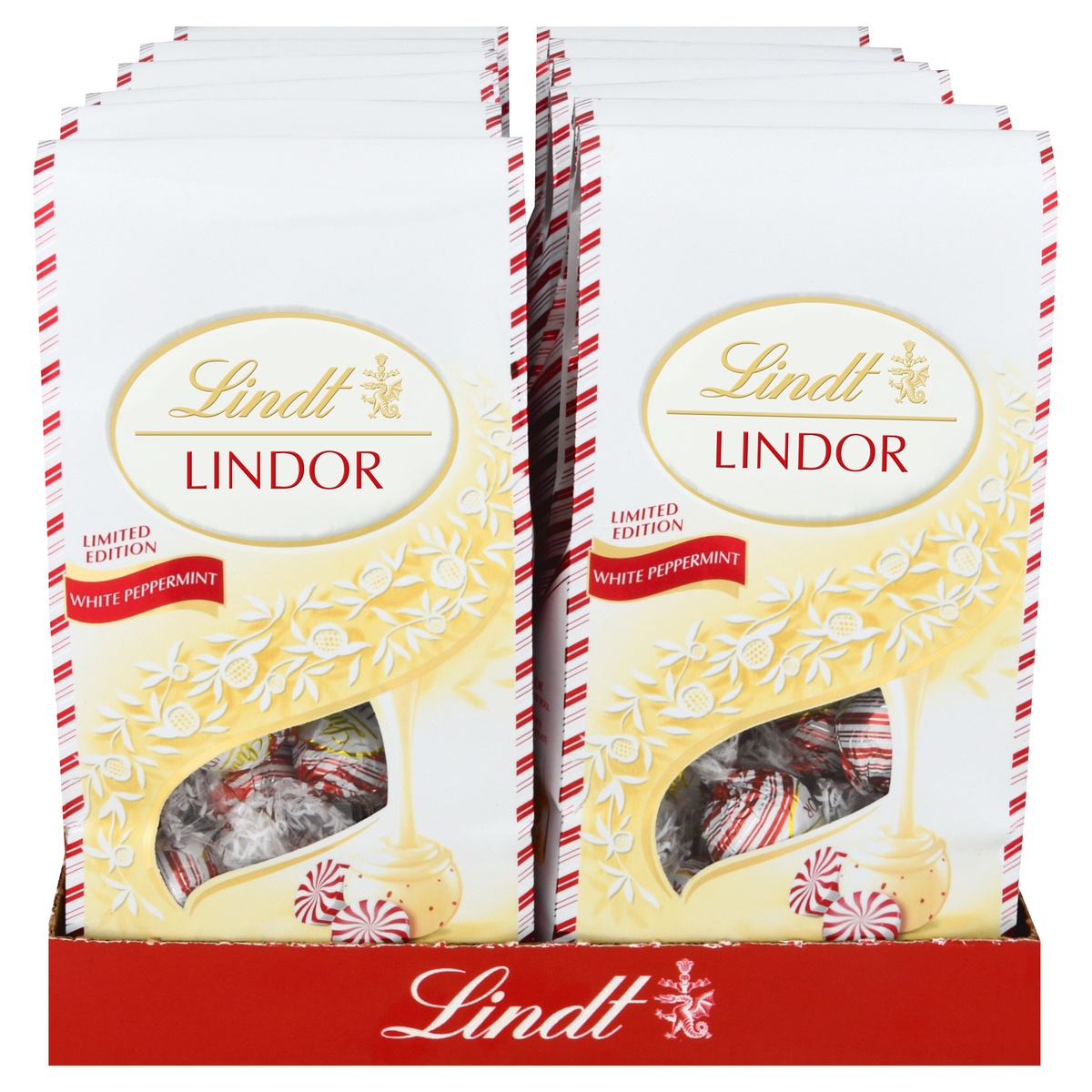 slide 1 of 1, Lindt Lindor Peppermint White Chocolate Truffles, 8.5 oz