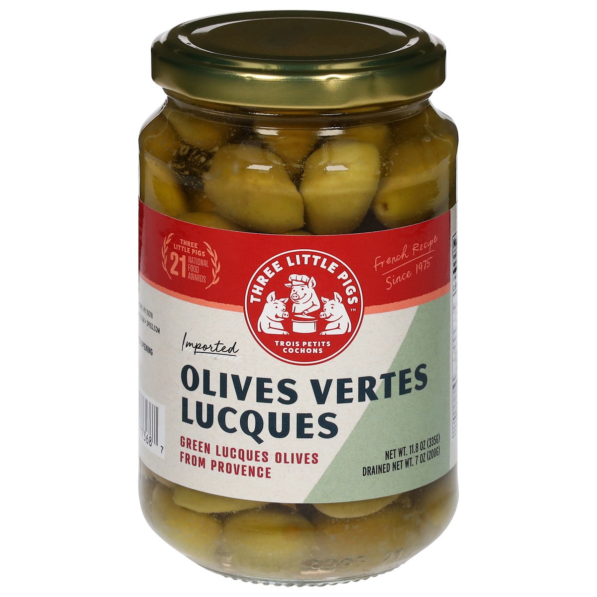 slide 8 of 13, Three Little Pigs Green Lucques Olives from Provence 11.8 oz, 11.8 oz