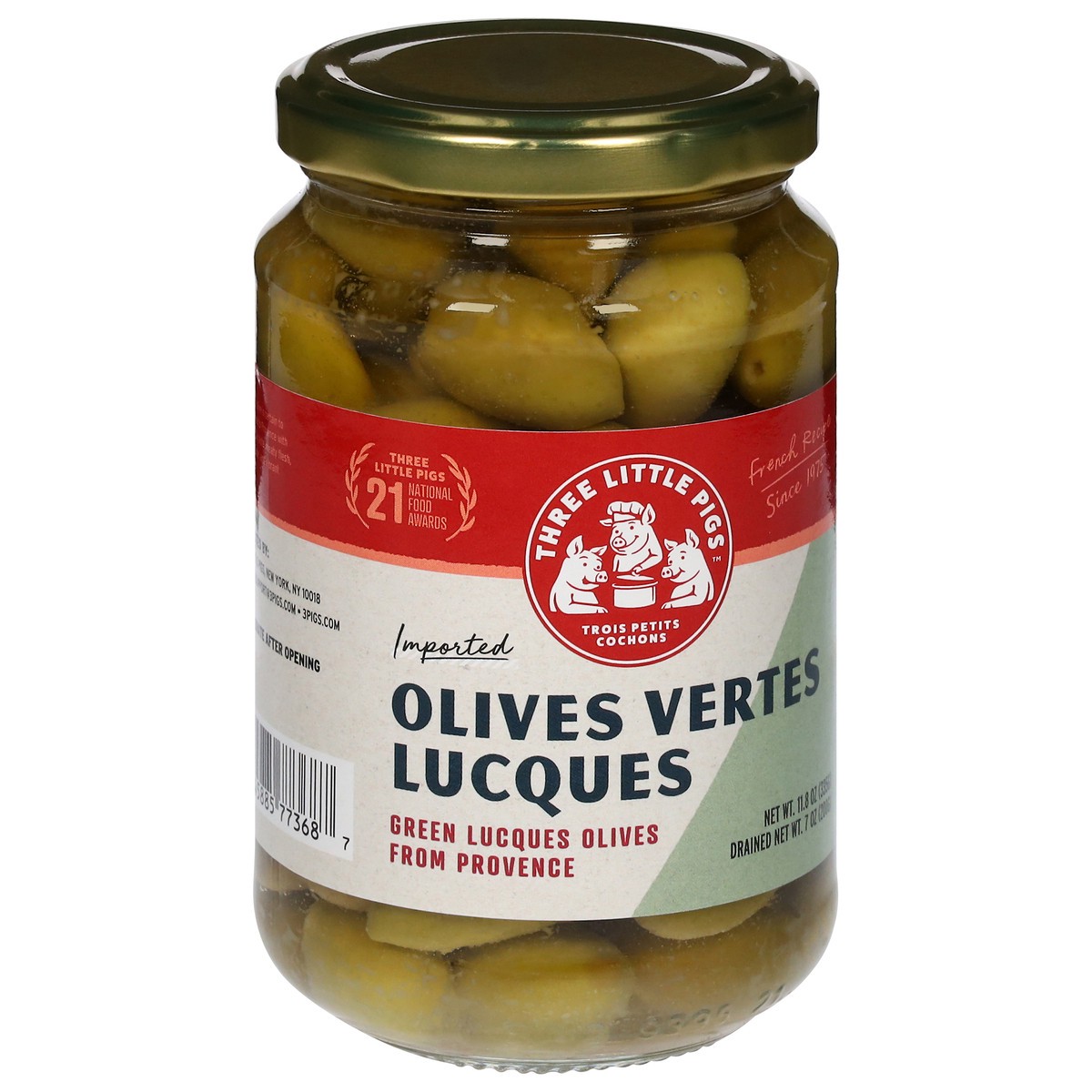 slide 2 of 13, Three Little Pigs Green Lucques Olives from Provence 11.8 oz, 11.8 oz
