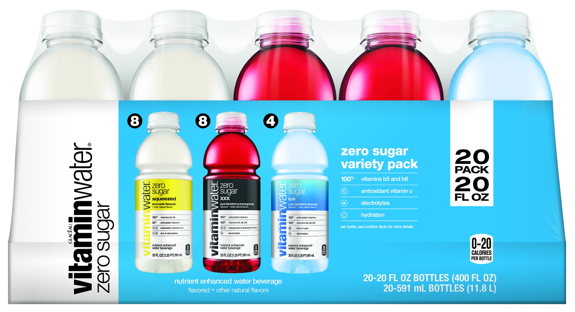 slide 1 of 5, vitaminwater Glaceau Vitamin Water Zero Variety Pack, 