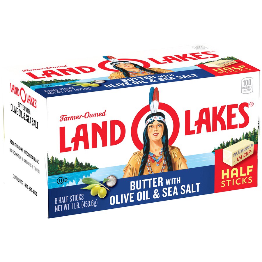 slide 2 of 6, Land O'Lakes Olive Oil & Sea Salt Butter Half Sticks, 8 ct; 1 lb