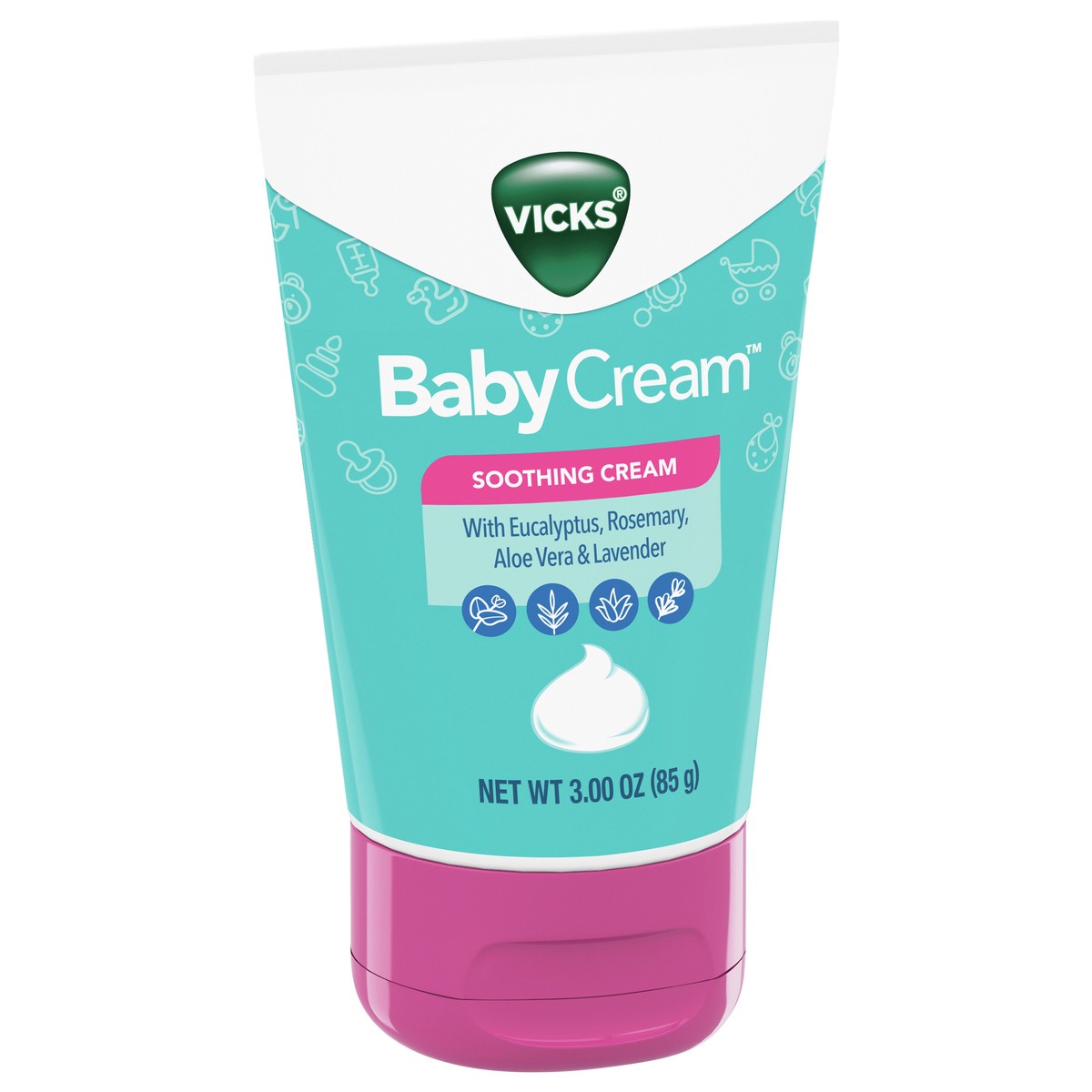 slide 4 of 4, Vicks BabyCream, with Soothing Aloe, Eucalyptus, Lavender, and Rosemary, from the Makers of VapoRub Tube, 3 oz