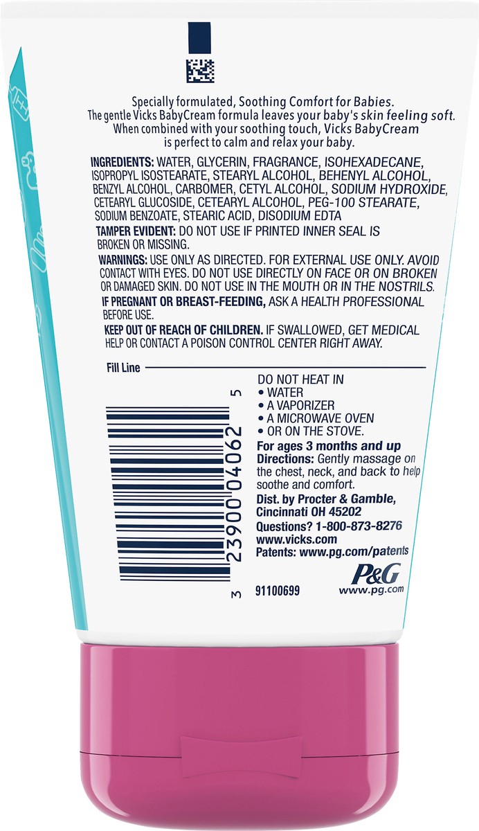 slide 3 of 4, Vicks BabyCream, with Soothing Aloe, Eucalyptus, Lavender, and Rosemary, from the Makers of VapoRub Tube, 3 oz