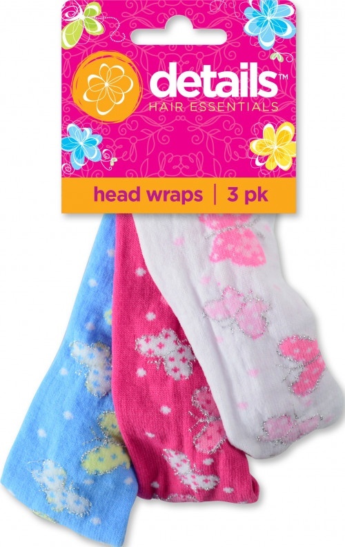 slide 1 of 1, Details Hair Essentials Head Wraps, 2 ct